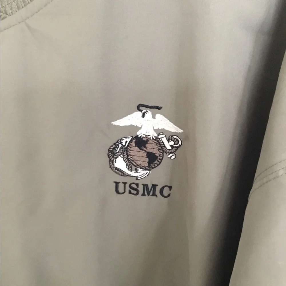 Marine corps v neck olive drab pullover jacket size XL
